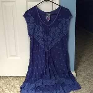 Boho blue pattern tunic